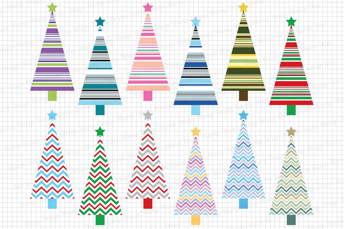 Christmas Trees Clipart / Christmas graphic and illustrations / Christmas trees / Scrapbooking / Card Makig example image 1