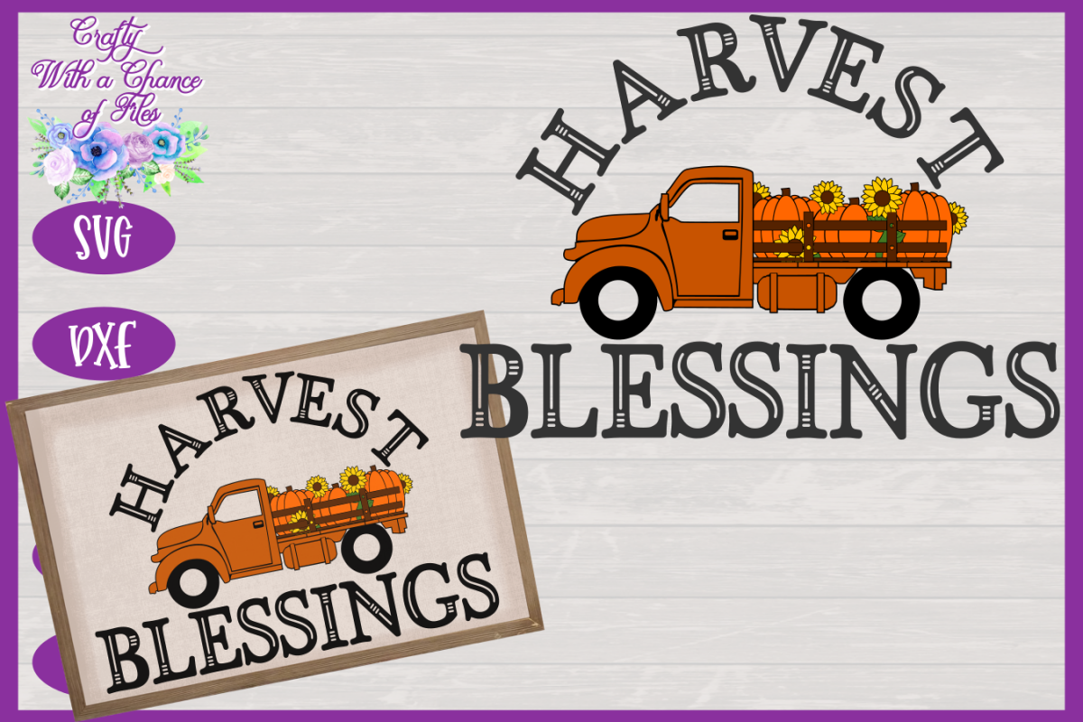Harvest Blessings SVG | Pumpkin Truck SVG | Farm Truck SVG example image 1