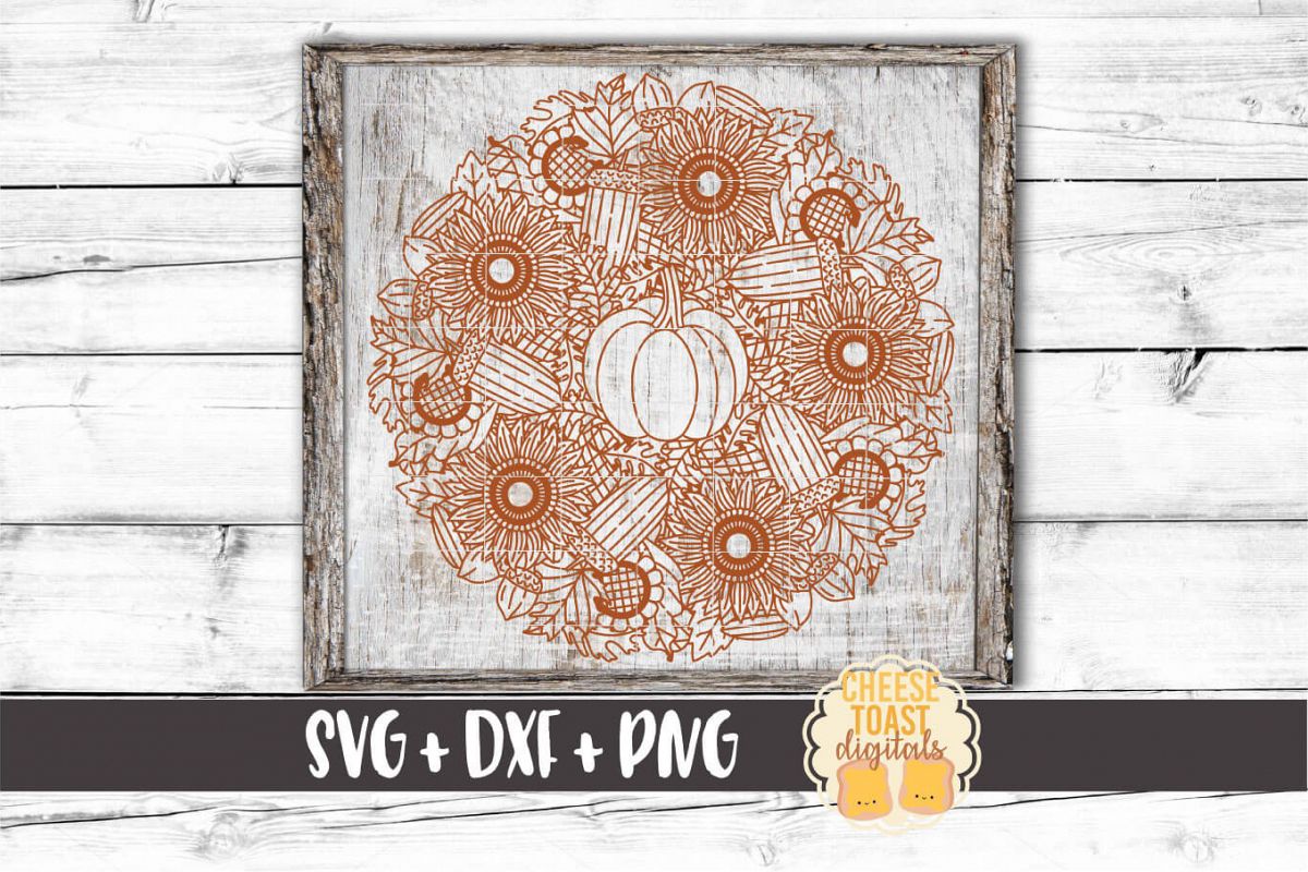 Pumpkin Sunflower Mandala - Fall Mandala SVG PNG DXF Files example image 1