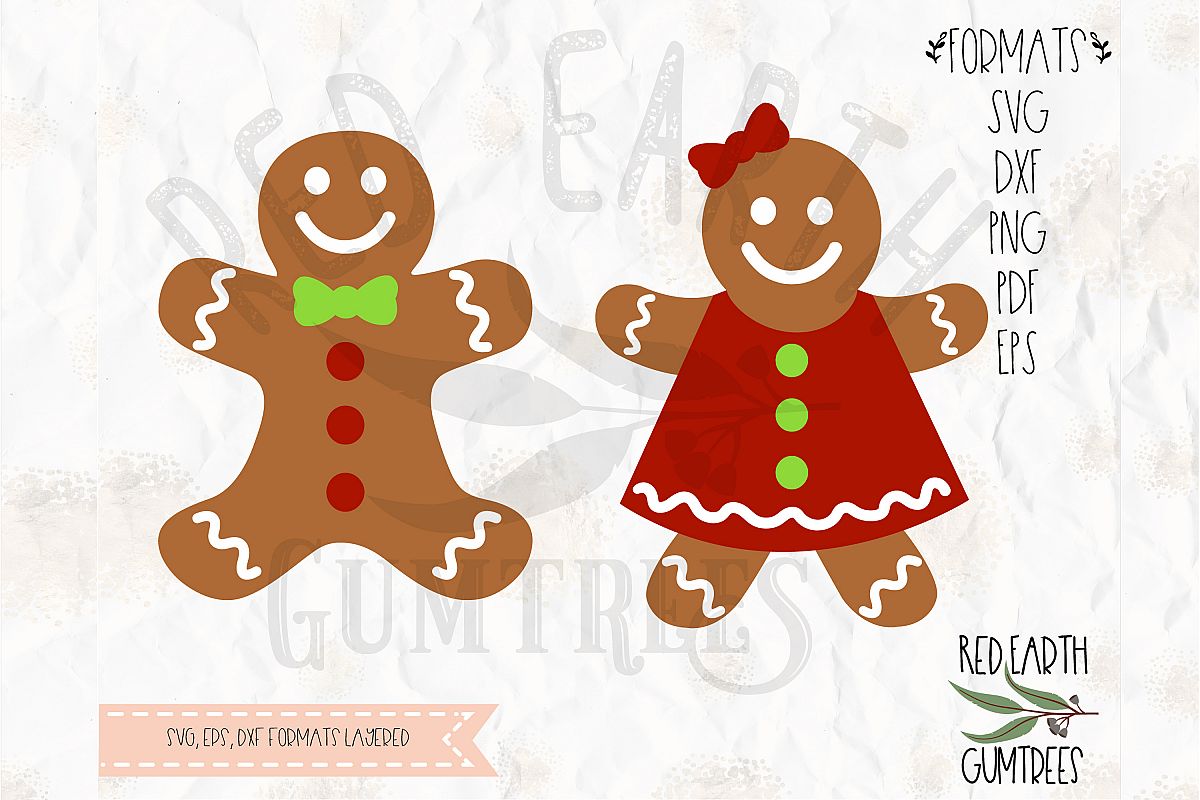 Download Gingerbread man, Gingerbread woman in SVG, DXF,PNG, EPS (133238) | Cut Files | Design Bundles