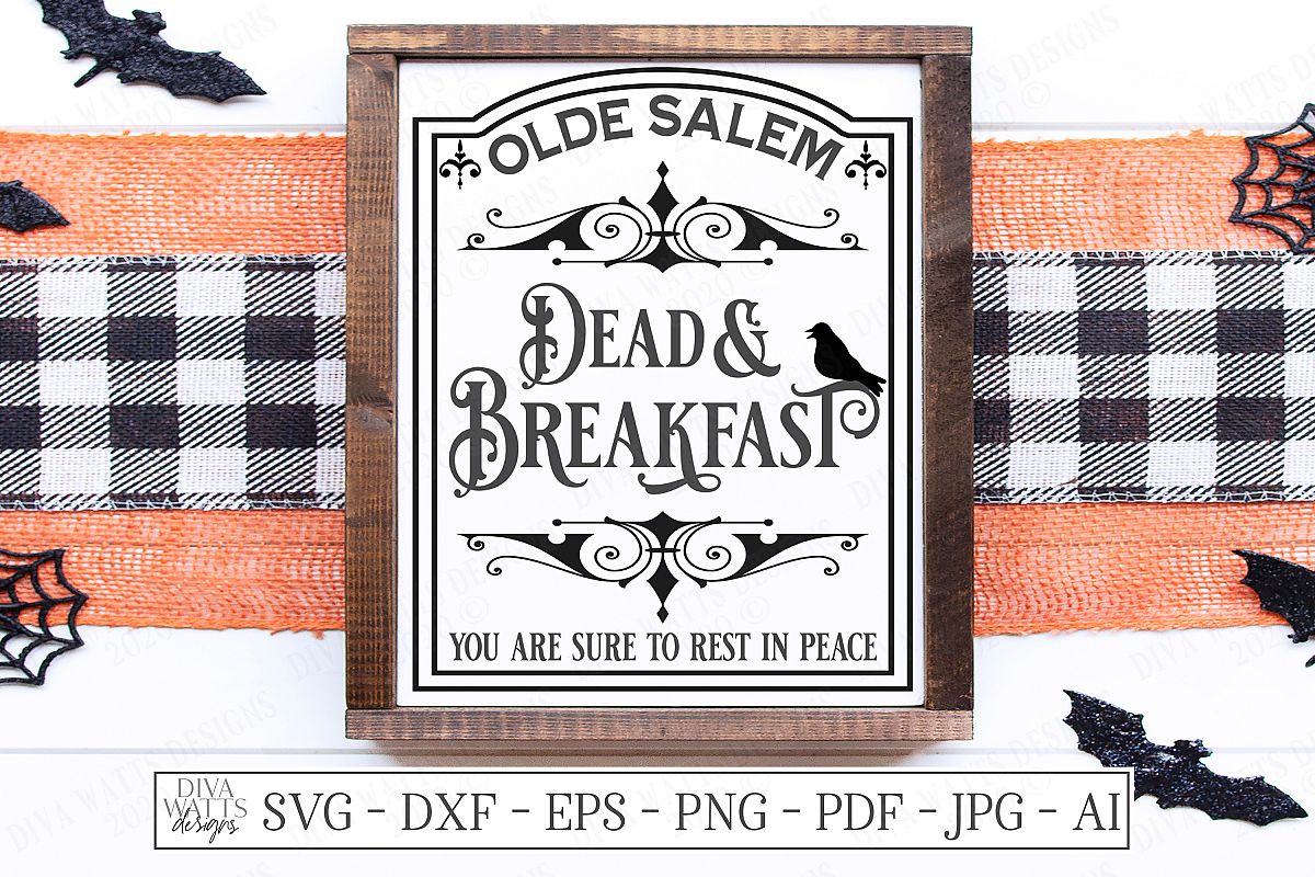Download Olde Salem Dead & Breakfast Halloween Sign - SVG DXF EPS JPG