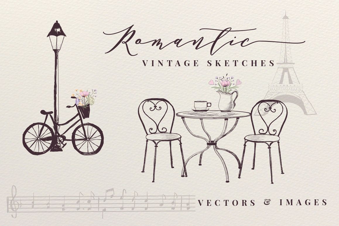 Romantic Vintage Sketches example image 1