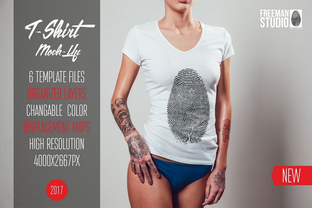 T-Shirt Mock-Up Vol.2 2017 example image 1