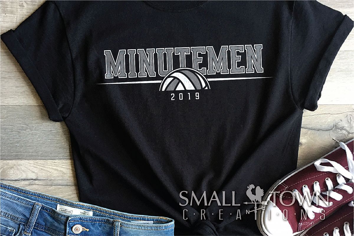 Minutemen Volleyball, Logo, Team, Sport, PRINT, CUT & DESIGN example image 1