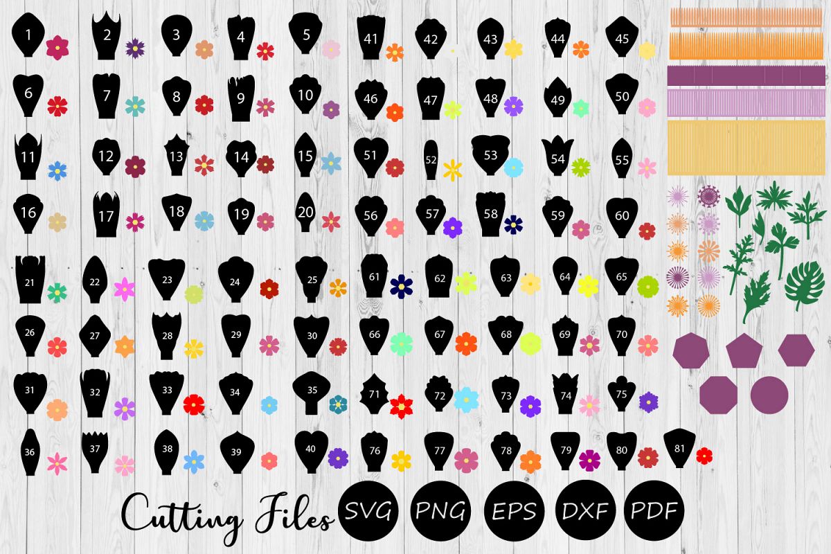 Paper Flowers Templates bundle 109 designs |A1-40 | DIY | example image 1