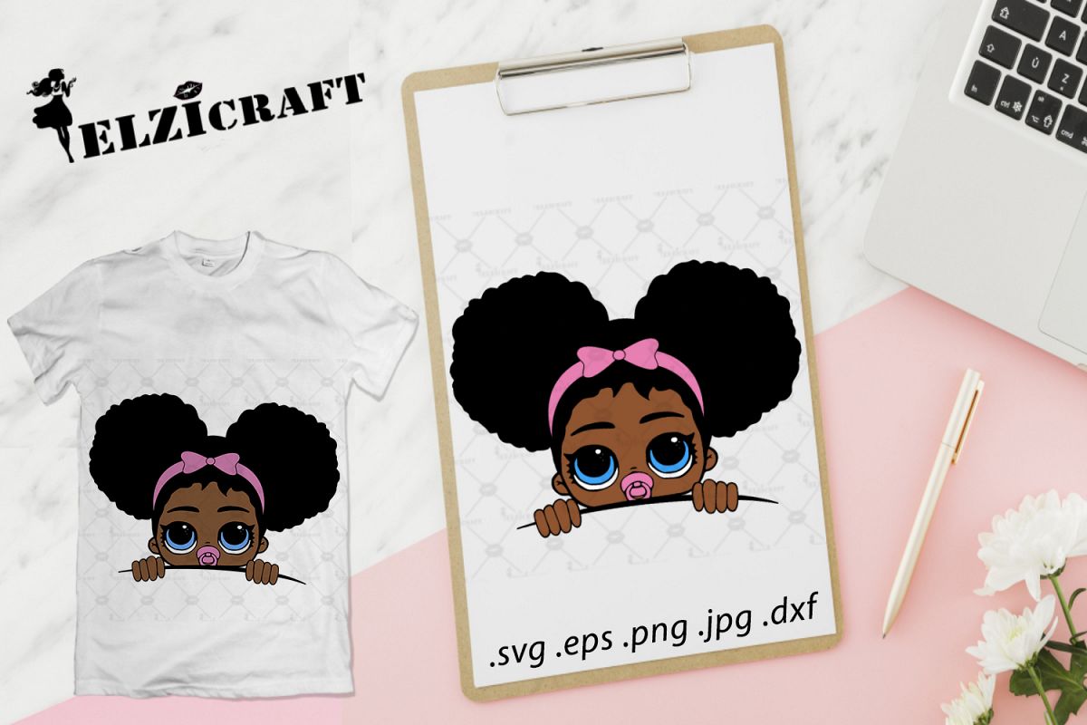 Download Afro Peeking Baby SVG Cut File (273075) | SVGs | Design ...