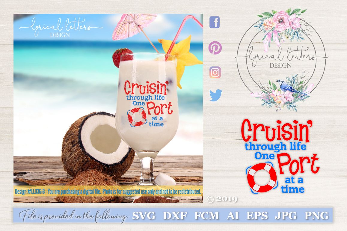 Cruisin' Through Life One Port At A Time SVG DXF LL036B example image 1