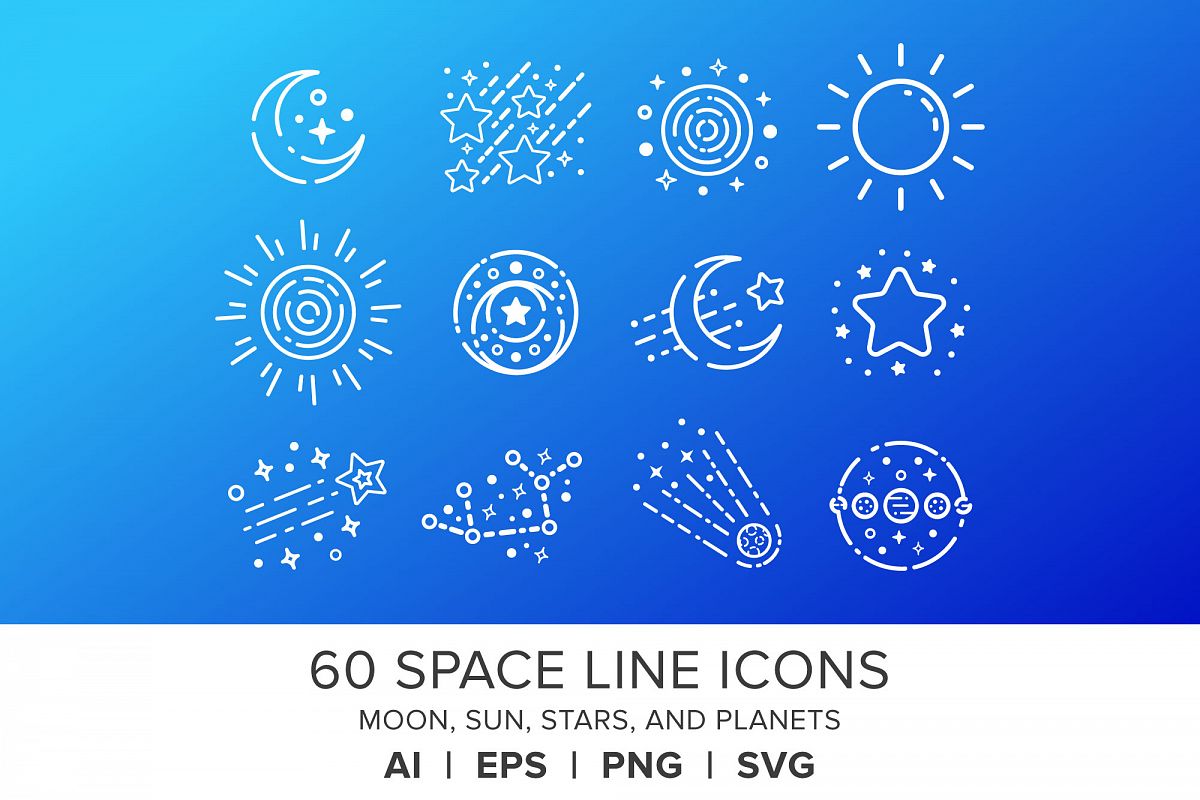 Space Line Icons Set example image 1