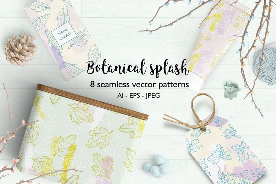 Botanical splash patterns example image 1
