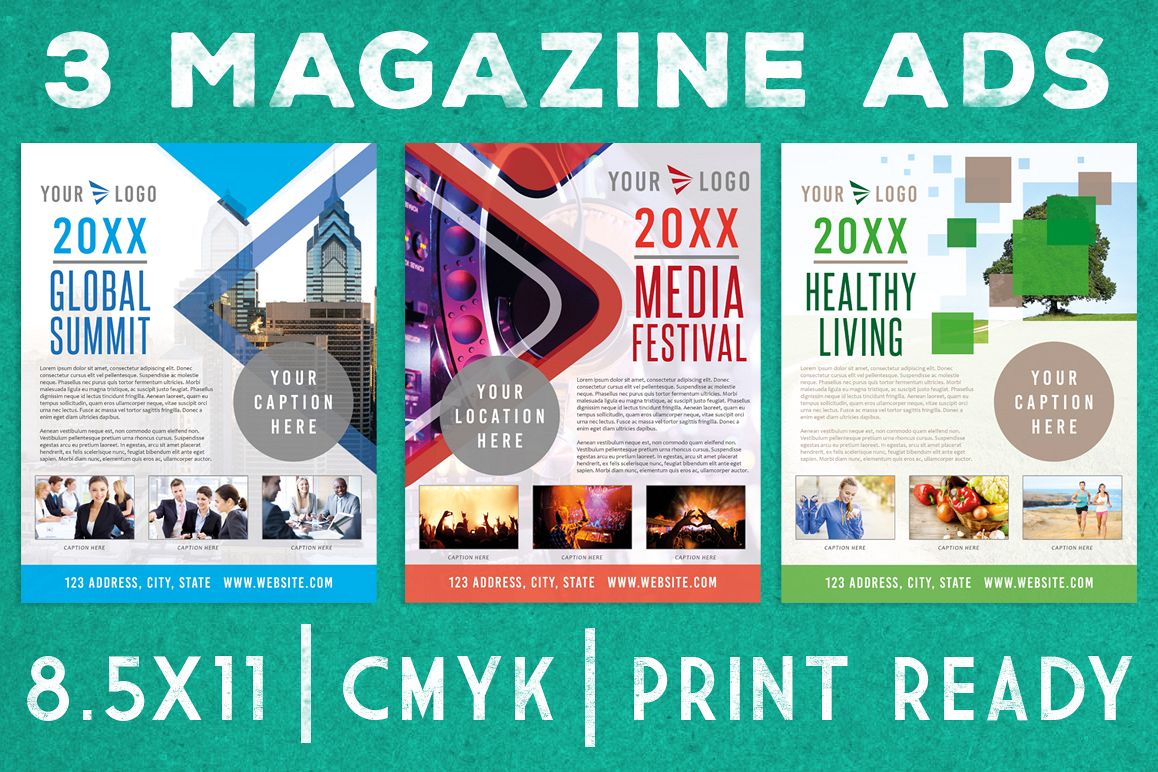 3 Magazine Newsletter Ad Page example image 1