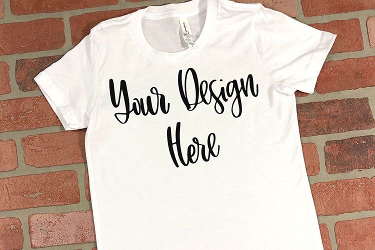 Youth Bella 3001Y White Mockup Photo - Flatlay Photo example image 1