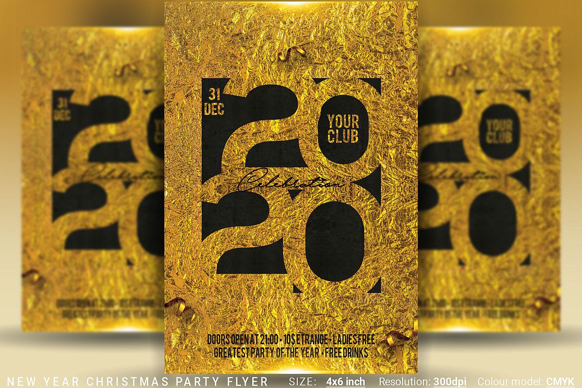 New Year Christmas Party Flyer example image 1