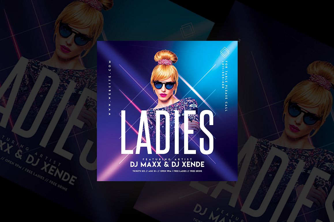 Ladies Night Party Flyer example image 1