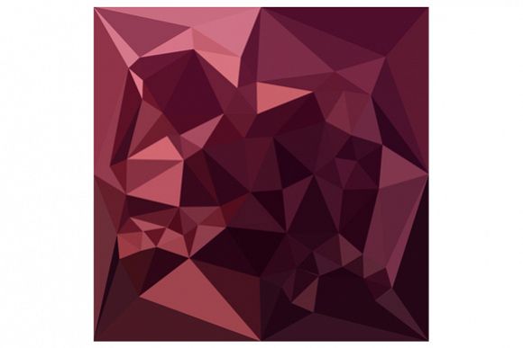 Dark Raspberry Red Abstract Low Polygon Background example image 1