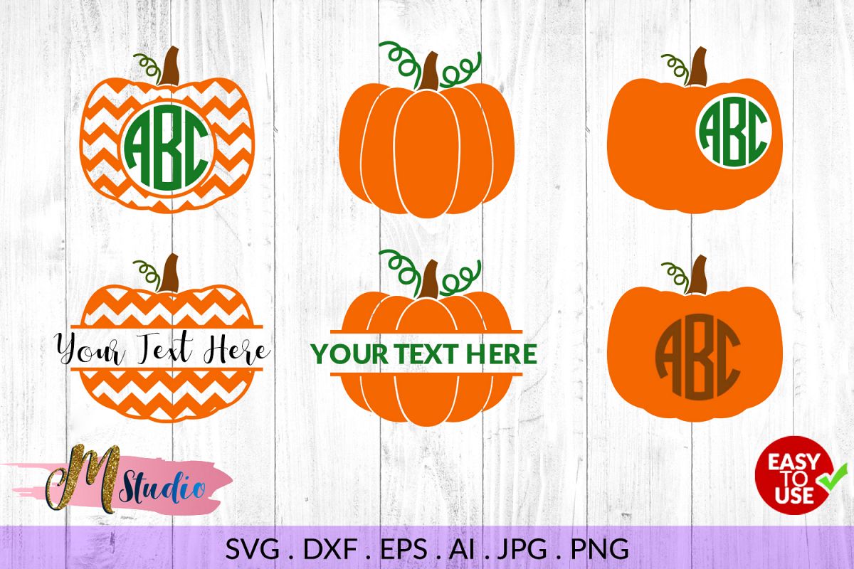 Download Pumpkin Monogram svg, for Silhouette Cameo or Cricut (132103) | Cut Files | Design Bundles