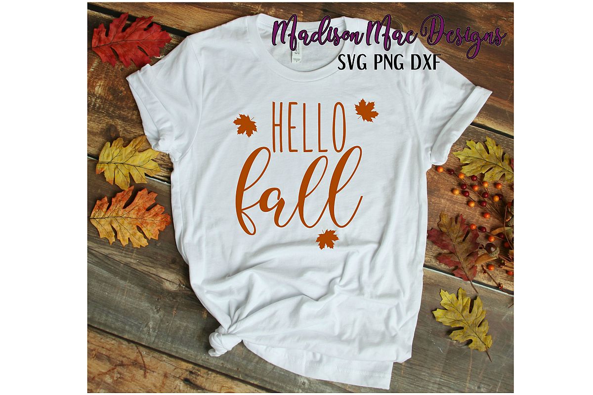 Hello Fall SVG Digital Cut File example image 1
