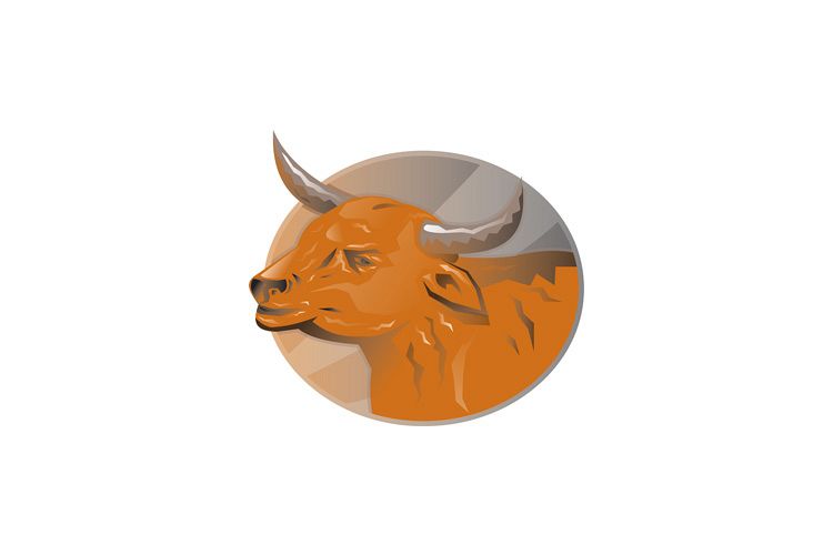 angry bull head retro example image 1
