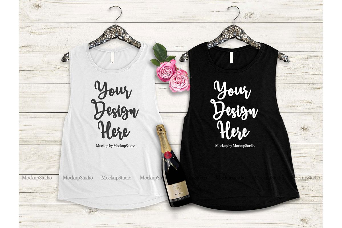 Matching Tank Top Mockup, Bride Bridesmaid Bachelorette example image 1