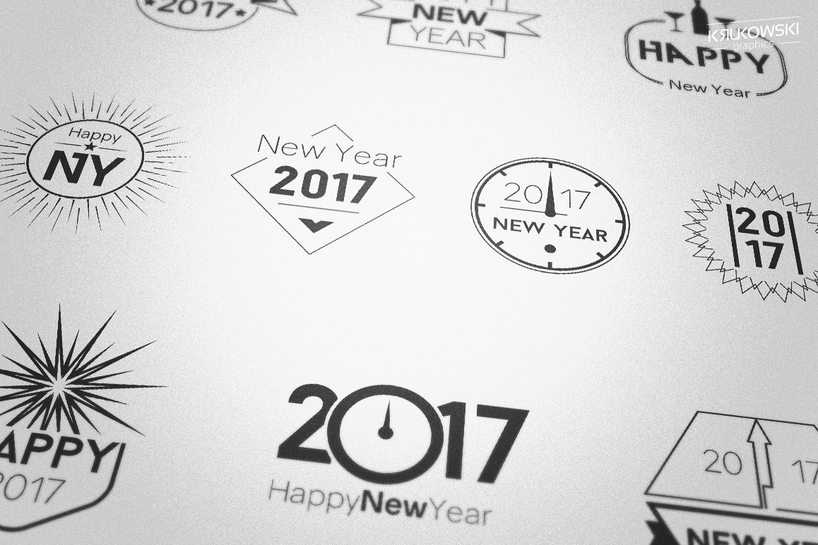 New Year 2017 Badges Logos example image 1