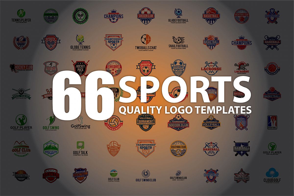 66 SPORTS Logo Templates BUNDLE example image 1