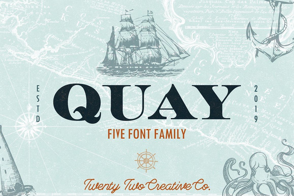 Quay Font Bundle & Bonus Logos example image 1