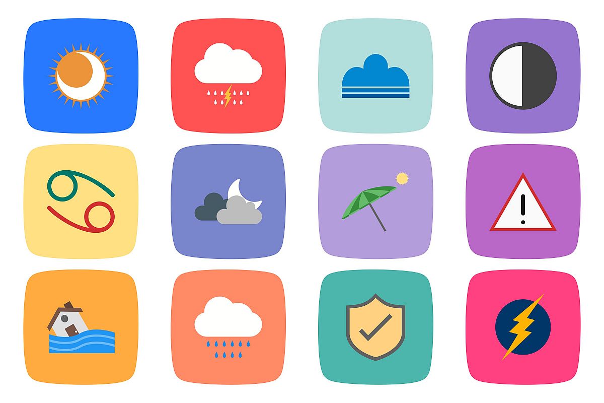 Set Of Weather And Season Icons example image 1