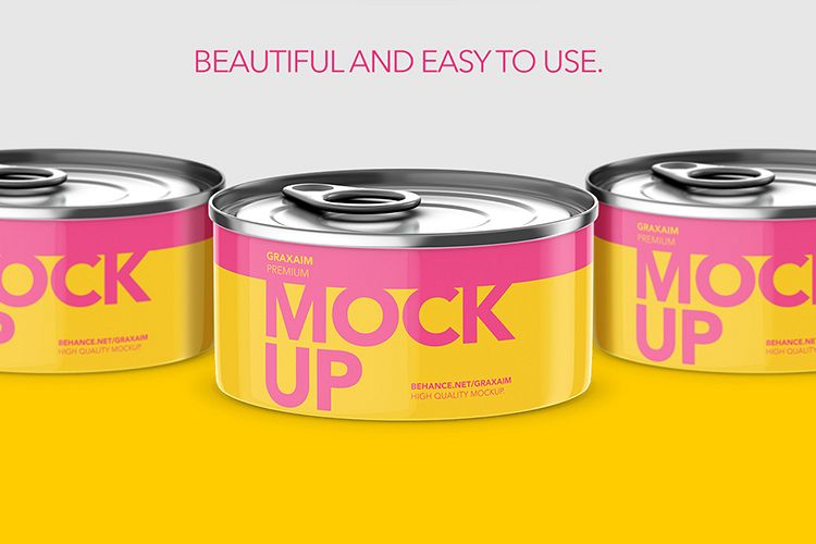 Tuna Fish Can Mockup - High Angle example image 1
