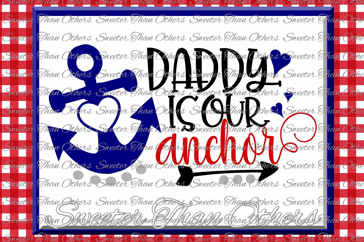 Daddy is Our Anchor SVG, Beach Svg, Summer beach pattern example image 1