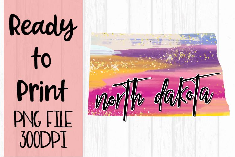 North Dakota Painted States Ready to Print example image 1