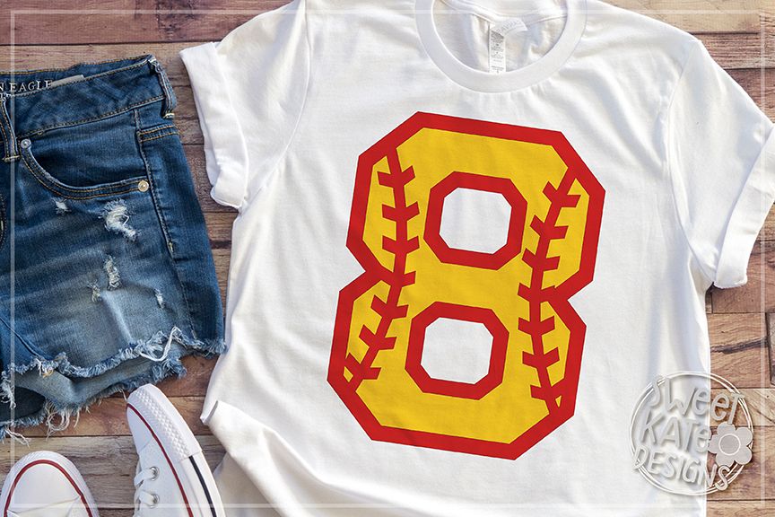 Softball Numbers 0-9 SVG DXF EPS PNG JPG example image 1