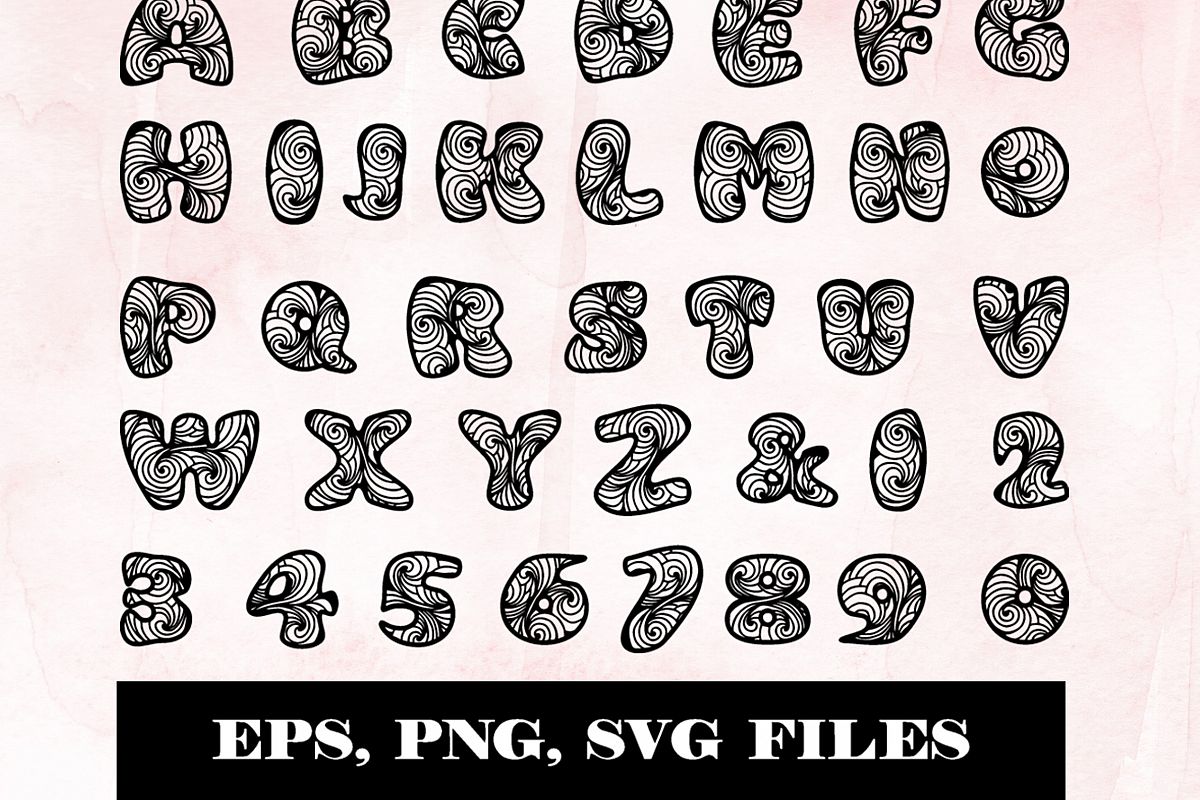 Alphabet clipart & vector set example image 1