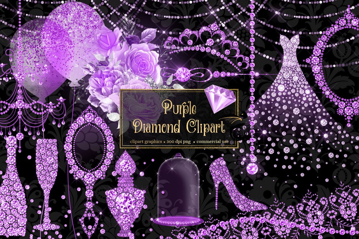 Purple Diamond Clipart example image 1