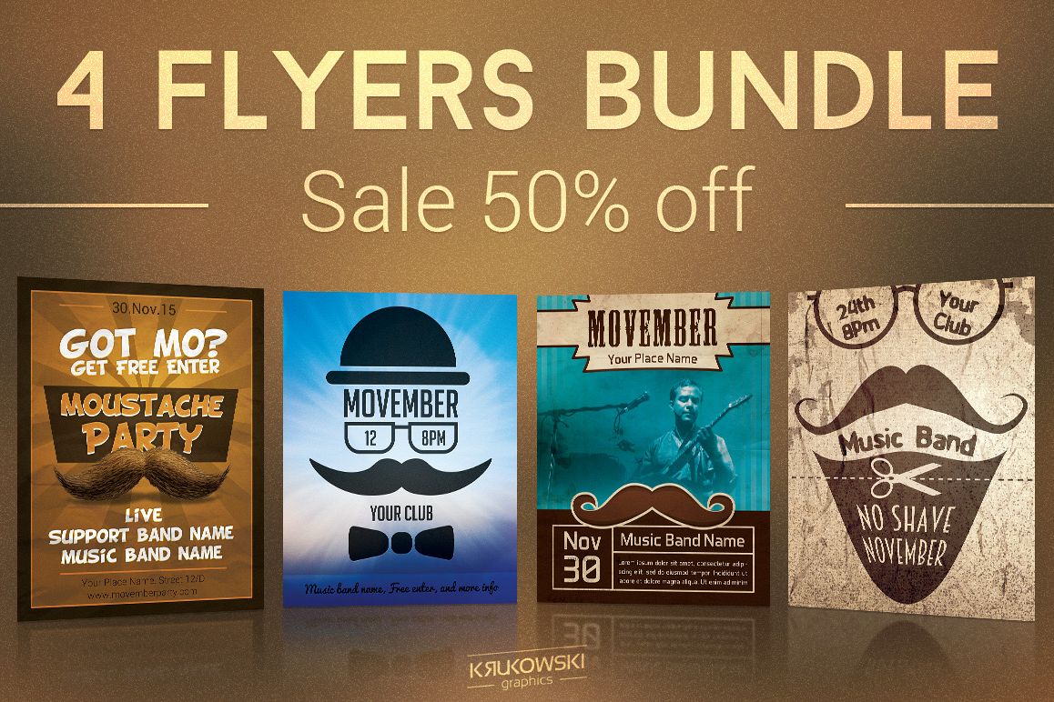 Movember Flyers Bundle example image 1