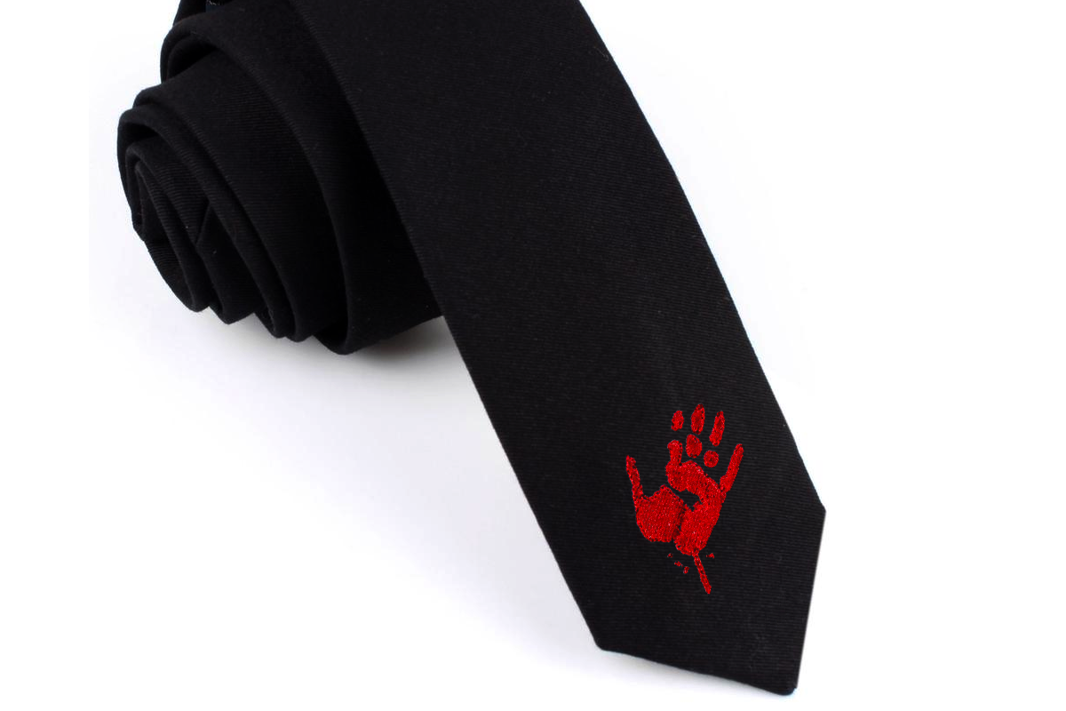 Mini Bloody Zombie Handprint Embroidery Design File example image 1