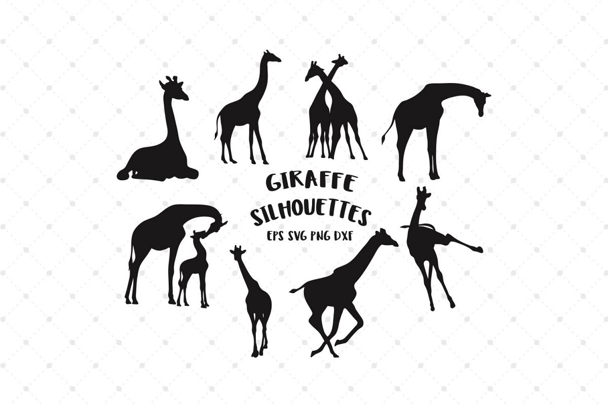 Download Giraffe Silhouettes SVG Cut Files