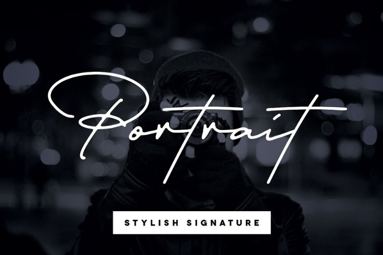 Portrait Signature Script - 6 Fonts - font bundle example image 1