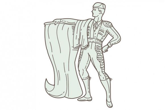 Spanish Matador Cape Standing Mono Line example image 1