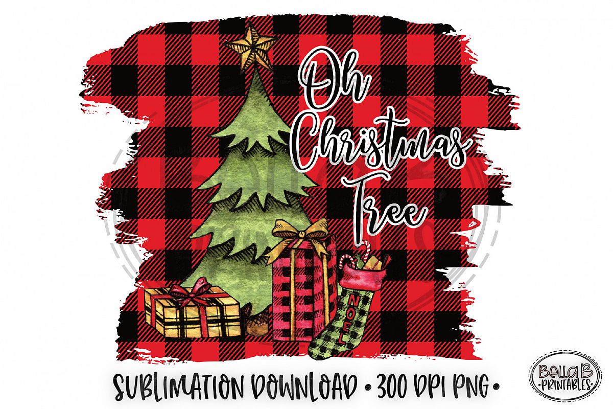 Christmas Sublimation Design, Oh Christmas Tree Sublimation example image 1