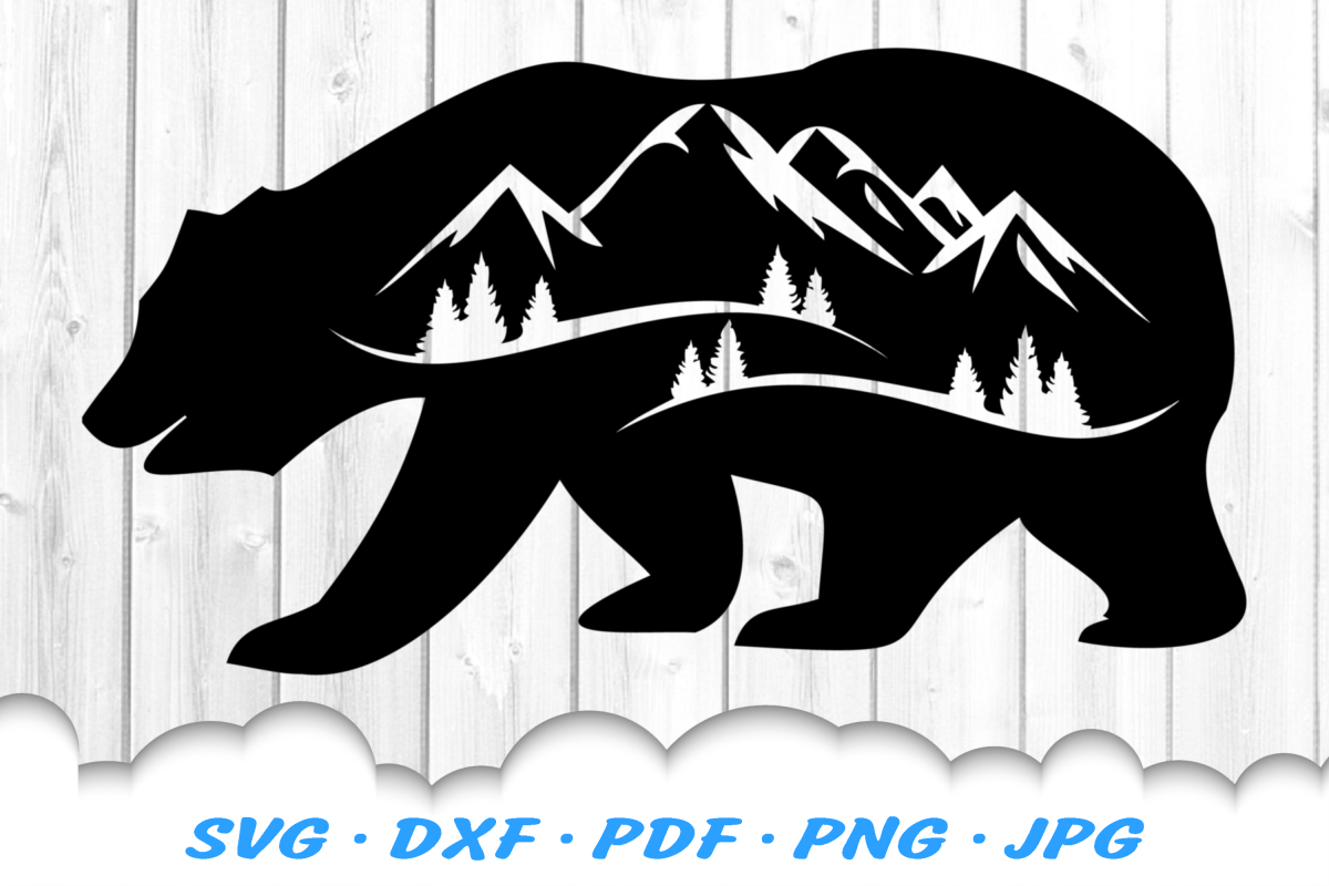 Bear Mountains Silhouette SVG DXF Cut Files (414935 ...