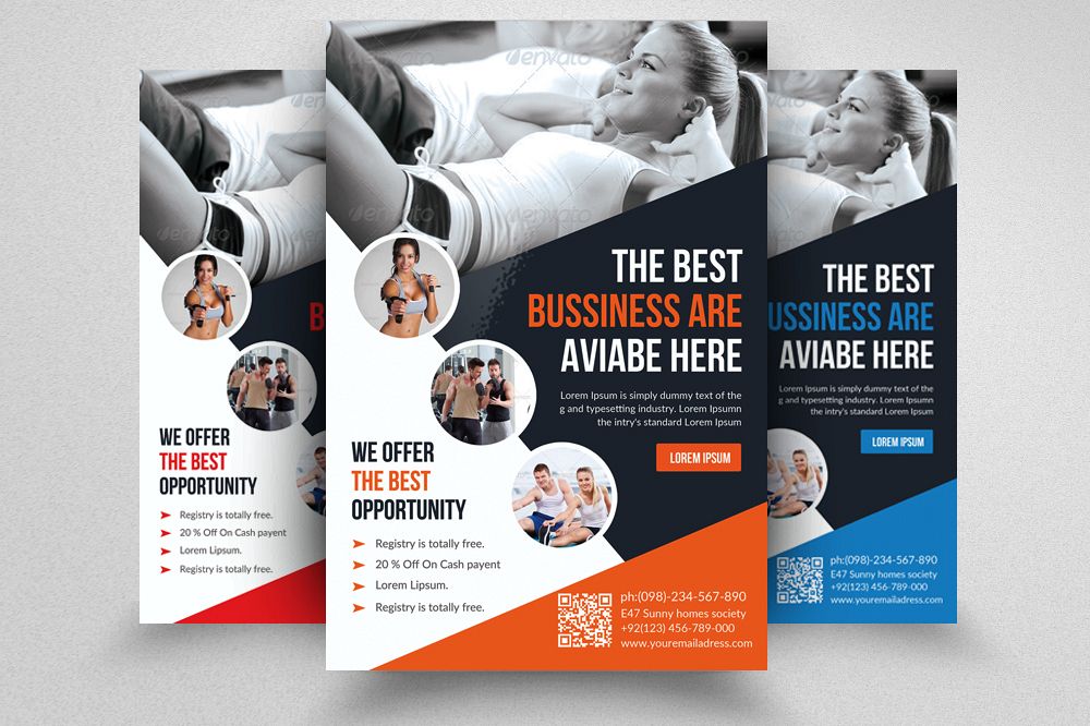 Body Fitness Club Flyer Template example image 1