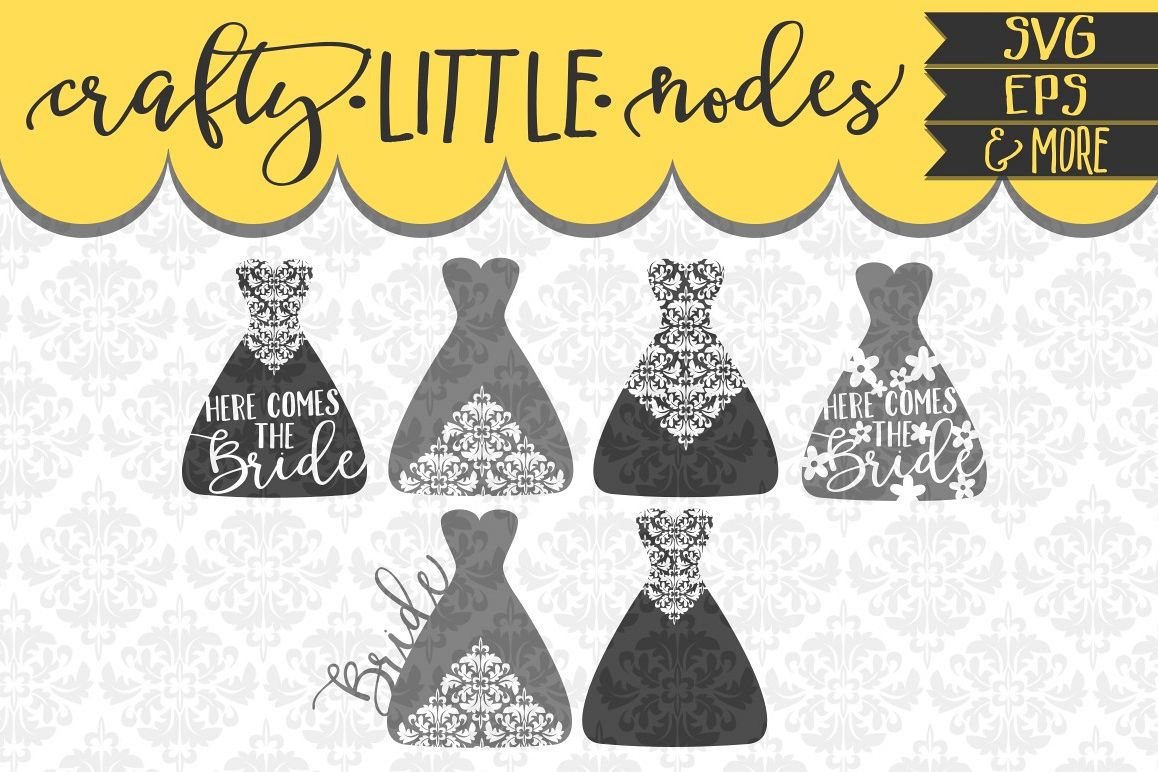 Download Bridal Wedding Dress Marriage Set SVG DXF Ai Eps PNG (2191) | SVGs | Design Bundles