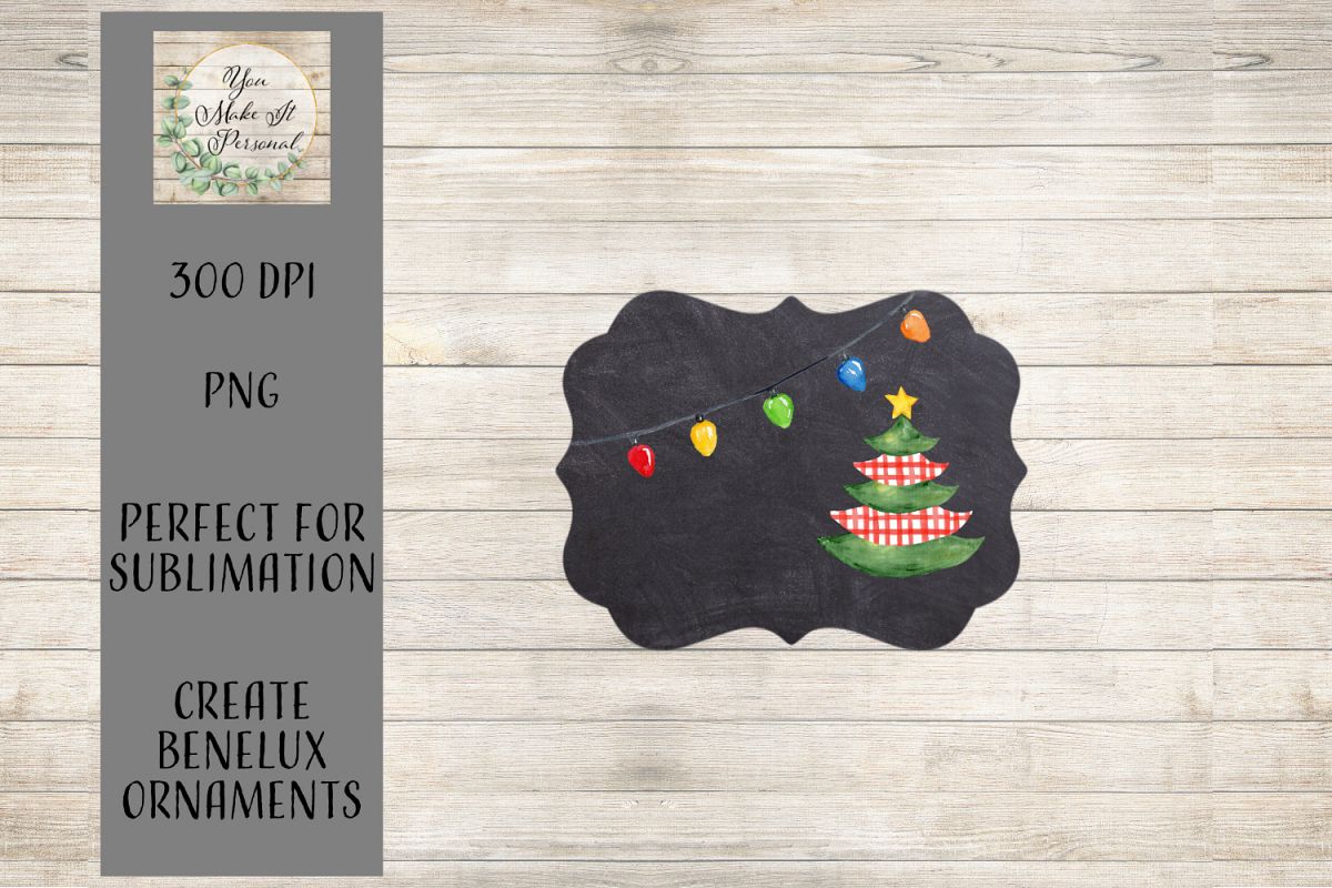 Sublimation Ornament Template - Chalkboard Background example image 1