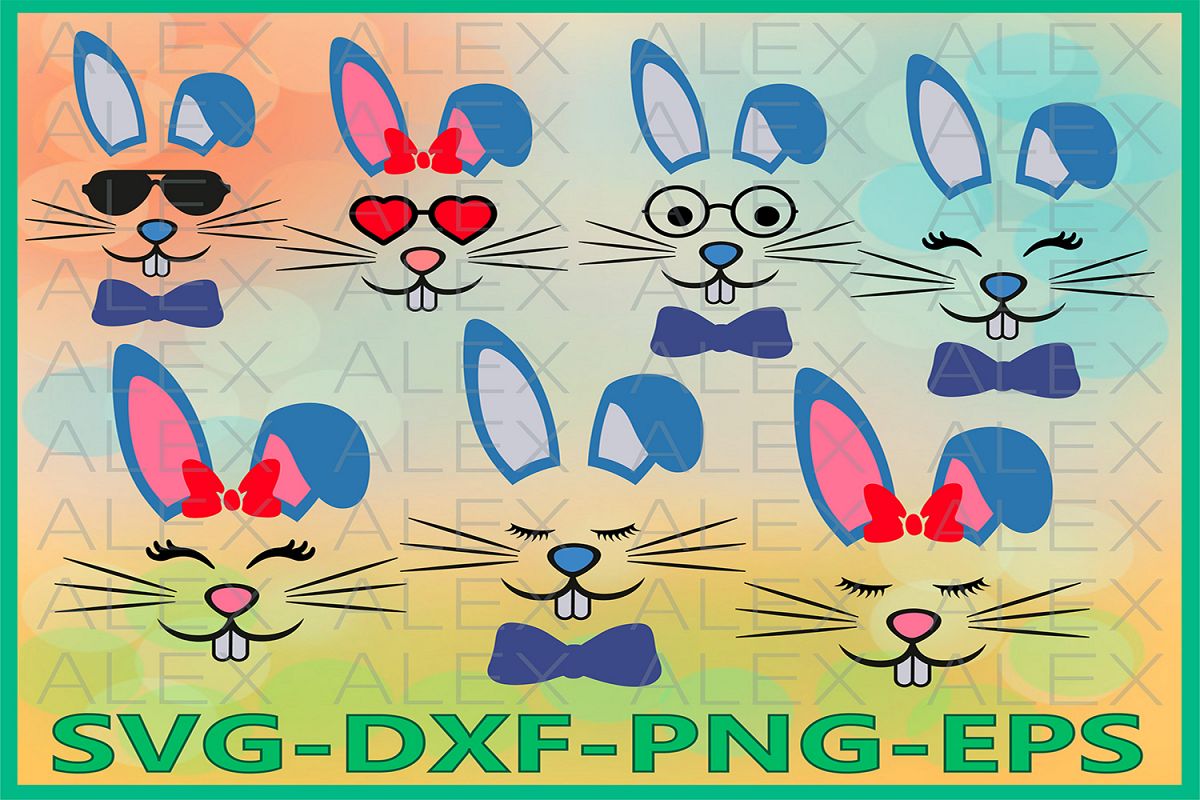 Bunny Face Svg, Bunny Svg, Easter SVG, Easter Bunny svg example image 1