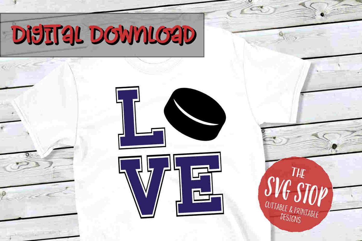 Love Hockey 2 -SVG, PNG, DXF example image 1