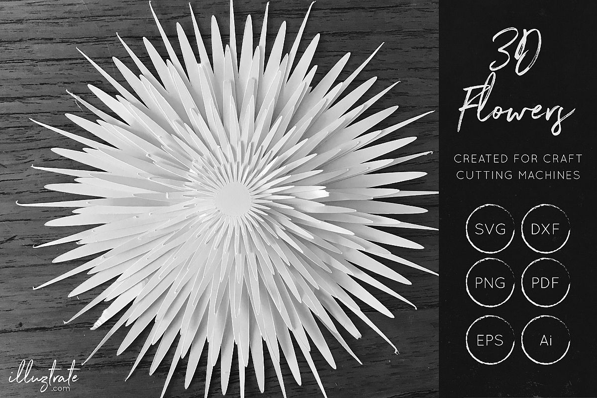 3D Flower SVG Cut Files - Flower SVG - Layered Flower DXF example image 1