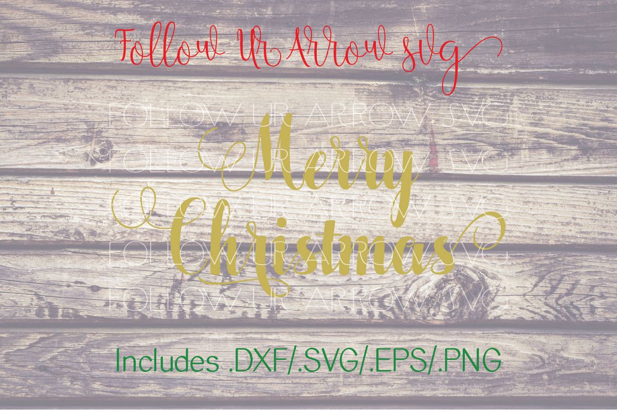 Merry Christmas Cursive Swirls Svg example image 1