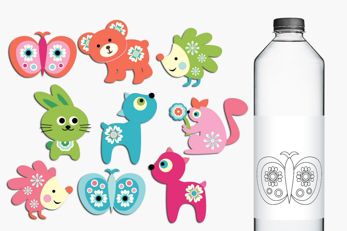 Spring woodland animals graphics and illustrations example image 1