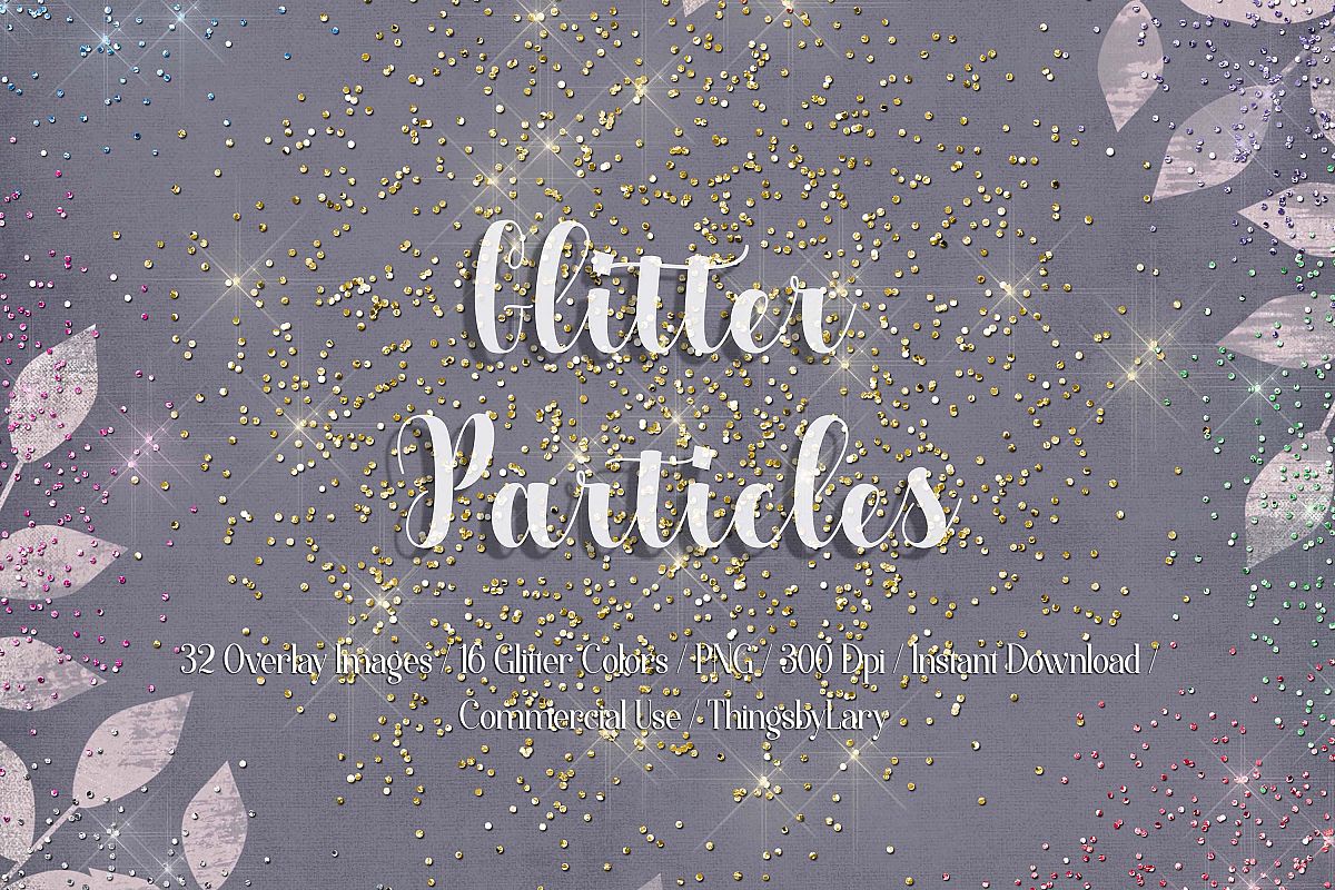 32 Glitter Particles Overlay Images Glitter Dust Confetti example image 1