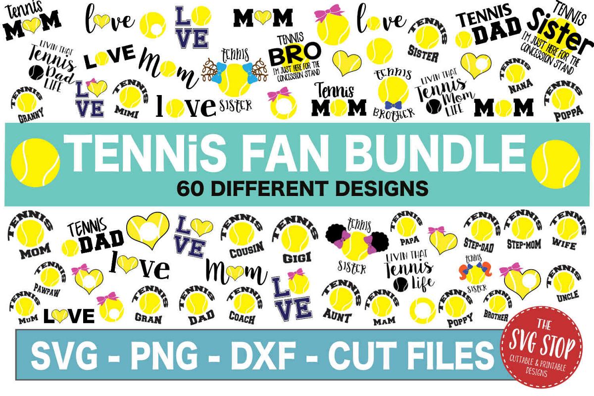 Tennis SVG Bundle - SVG, PNG, DXF example image 1