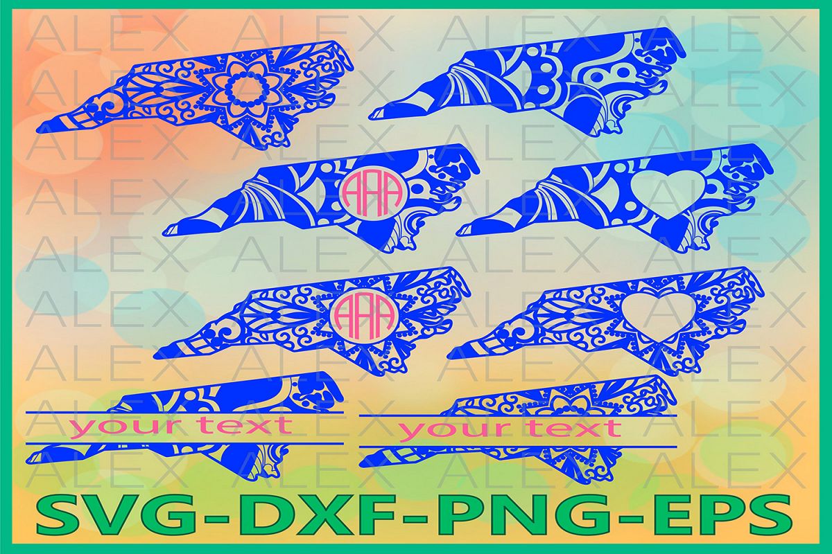 North Carolina State SVG, North Carolina Mandala SVG example image 1